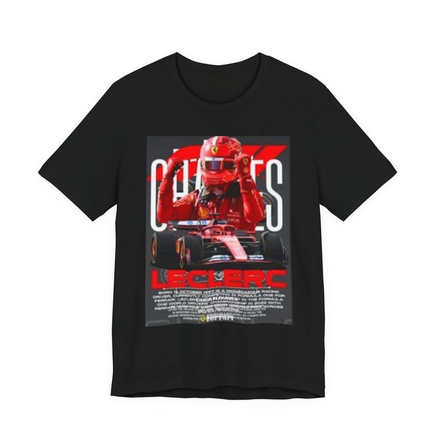 Formula 1 Racing Tee, Leclerc Fan Shirt, Motorsport Apparel, Unisex Short Sleeve Top, F1 Gift for Racing Enthusiasts, Car Lover T-Shirt