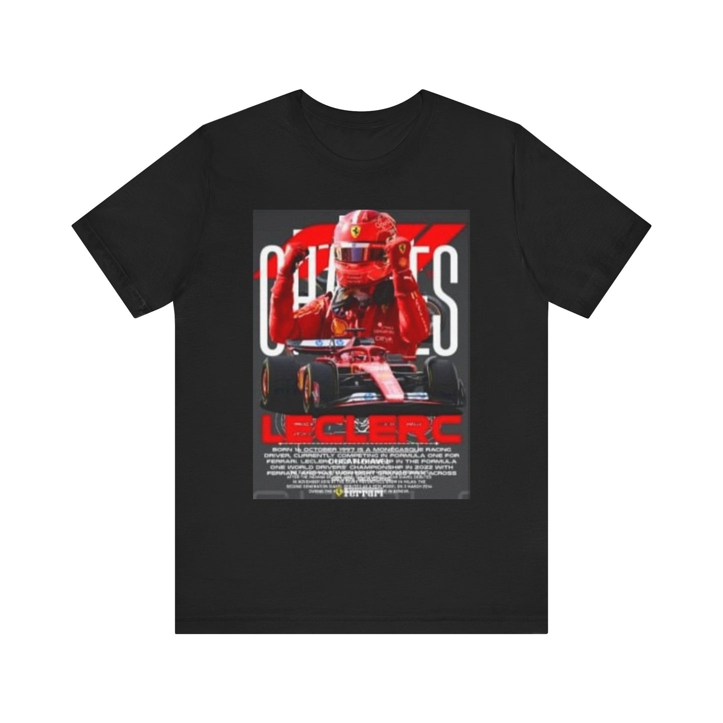 Formula 1 Racing Tee, Leclerc Fan Shirt, Motorsport Apparel, Unisex Short Sleeve Top, F1 Gift for Racing Enthusiasts, Car Lover T-Shirt