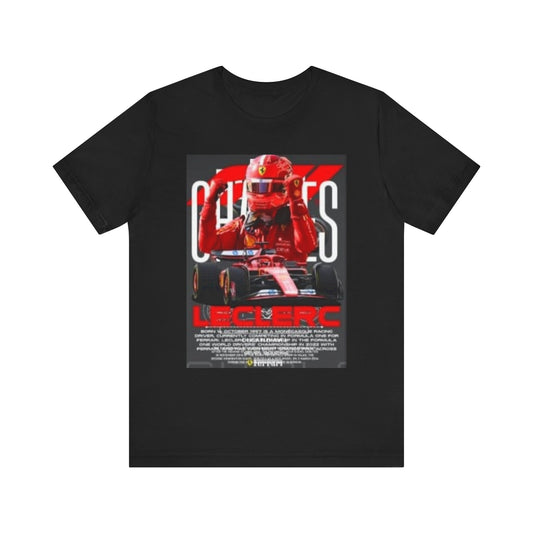 Formula 1 Racing Tee, Leclerc Fan Shirt, Motorsport Apparel, Unisex Short Sleeve Top, F1 Gift for Racing Enthusiasts, Car Lover T-Shirt